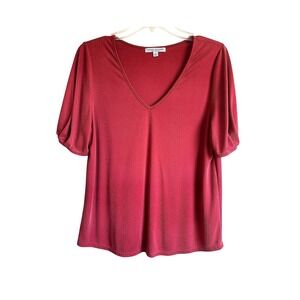 Lot 3 Green Envelope Modern Works Womens Tops Medium Red Burgundy Pink Blouse
